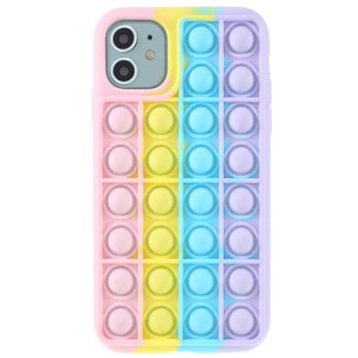 Apple iPhone 11 „Popit“ Bubble мягкий силиконовый чехол из TPU розового цвета | Vacins.lv
