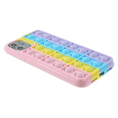 Apple iPhone 11 „Popit“ Bubble мягкий силиконовый чехол из TPU розового цвета | Vacins.lv