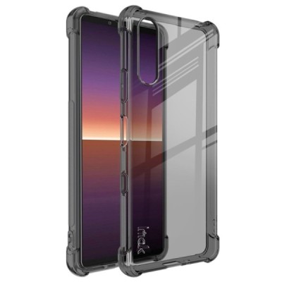 Sony Xperia 10 III Imak pastiprinātas aizsardzības pelēks cieta silikona (TPU) dzidrs vāciņš | Vacins.lv