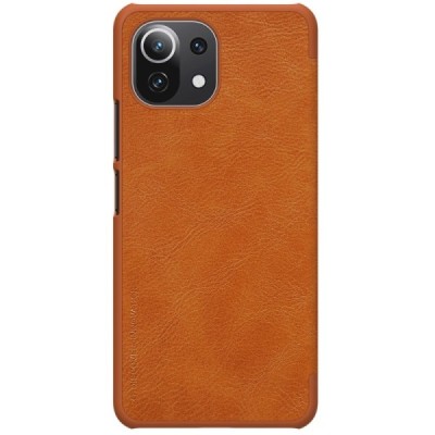 Greznais „Nillkin“ Qin sērijas ādas atvērams brūns Xiaomi Mi 11 Lite maciņš (maks) | Vacins.lv