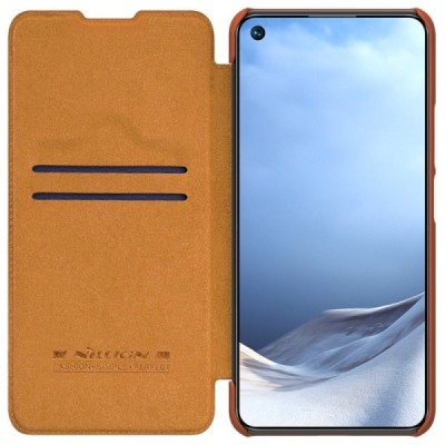 Greznais „Nillkin“ Qin sērijas ādas atvērams brūns Xiaomi Mi 11 Lite maciņš (maks) | Vacins.lv