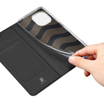 Xiaomi Mi 11 Lite „Dux Ducis“ Skin sērijas melns ādas atvērams maciņš | Vacins.lv