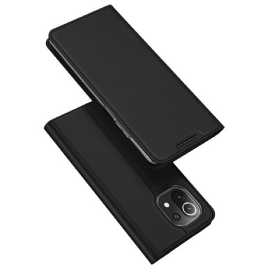 Xiaomi Mi 11 Lite „Dux Ducis“ Skin sērijas melns ādas atvērams maciņš | Vacins.lv