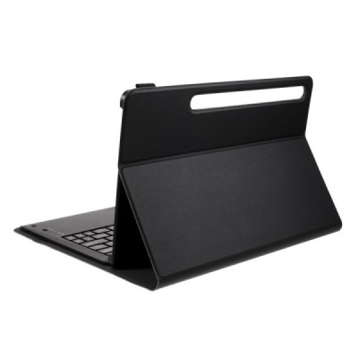 Samsung Galaxy Tab S7 FE 12.4", S7+ 12.4" (T976, T970) ādas atvēramais melns futrālis ar bluetooth tastatūra | Vacins.lv