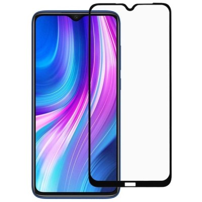 Xiaomi Redmi Note 8, Redmi Note 8 2021 „Rurihai“ Tempered Glass melns ekrāna aizsargstikls 2.5D | Vacins.lv