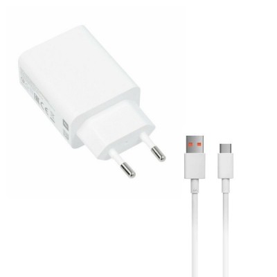 Oriģināls „Xiaomi“ Fast Charger MDY-11-EZ tīkla lādētājs - balts (33W) + USB Type-C vads | Vacins.lv