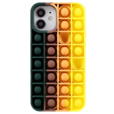 Apple iPhone 12 Mini „Popit“ Bubble мягкий силиконовый чехол из TPU тёмно-зелёного цвета | Vacins.lv