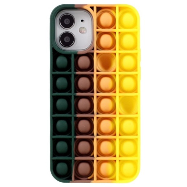 „Popit“ Bubble мягкий силиконовый (TPU) чехол - тёмно-зелёный (iPhone 12 Mini)