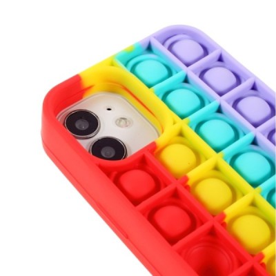 Apple iPhone 12 Mini „Popit“ Bubble sarkans mīksta silikona (TPU) apvalks | Vacins.lv