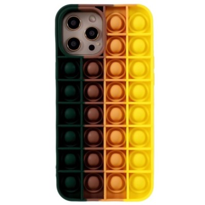 Apple iPhone 12 Pro Max „Popit“ Bubble мягкий силиконовый чехол из TPU тёмно-зелёного цвета | Vacins.lv