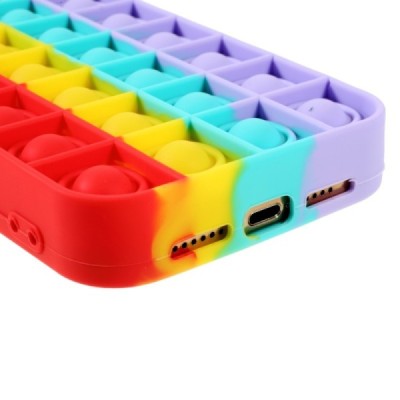 Apple iPhone 12 Pro Max „Popit“ Bubble мягкий силиконовый чехол из TPU красного цвета | Vacins.lv