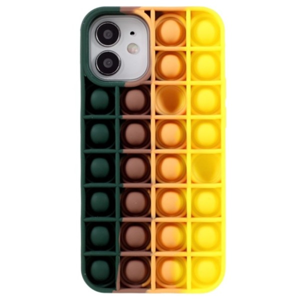 „Popit“ Bubble mīksta silikona (TPU) apvalks - tumši zaļš (iPhone 12 / 12 Pro)