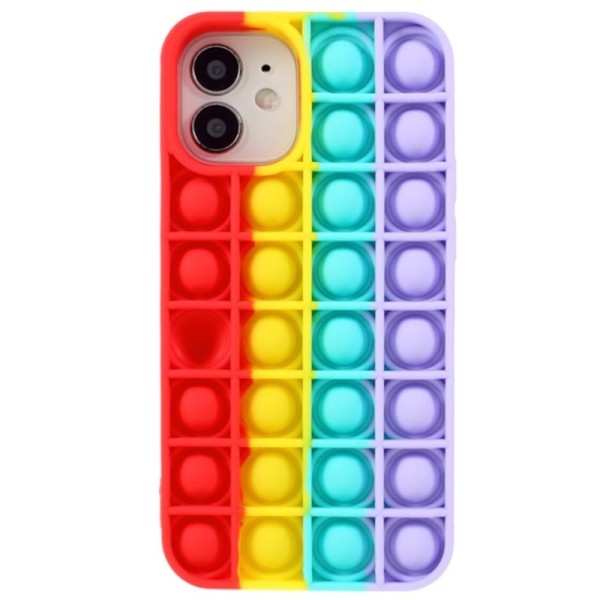 „Popit“ Bubble мягкий силиконовый (TPU) чехол - красный (iPhone 12 / 12 Pro)