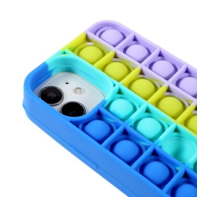 Apple iPhone 12 (12 Pro) „Popit“ Bubble мягкий силиконовый чехол из TPU синего цвета | Vacins.lv