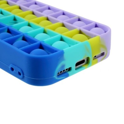Apple iPhone 12 (12 Pro) „Popit“ Bubble мягкий силиконовый чехол из TPU синего цвета | Vacins.lv