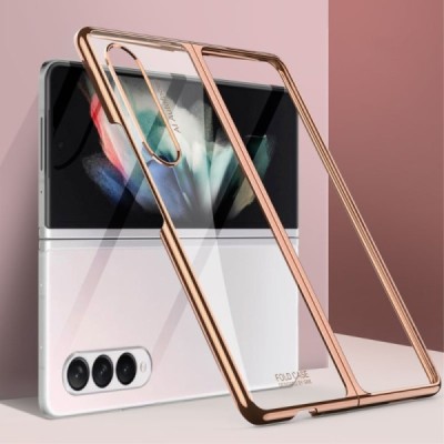 Samsung Galaxy Z Fold3 5G (F926B) GKK прозрачный, золотой пластиковый чехол | Vacins.lv