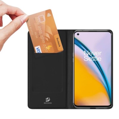 „Dux Ducis“ Skin серии OnePlus Nord 2 чёрный кожаный чехол-книжка | Vacins.lv