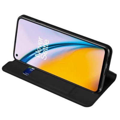 „Dux Ducis“ Skin серии OnePlus Nord 2 чёрный кожаный чехол-книжка | Vacins.lv