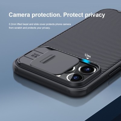 Apple iPhone 13 Pro Max „Nillkin“ CamShield чёрный чехол, задняя часть с защитой камеры | Vacins.lv