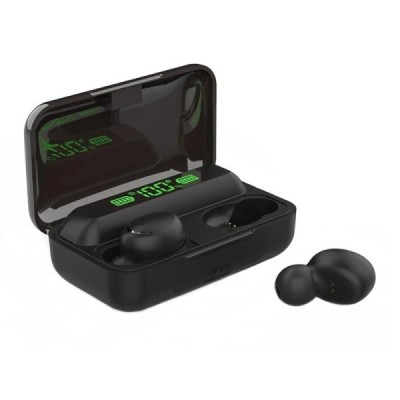 „TWS“ True Wireless BTH-F9-5 originālie (F9) bezvadu ausīs ieliekamās melnā austiņas | Vacins.lv