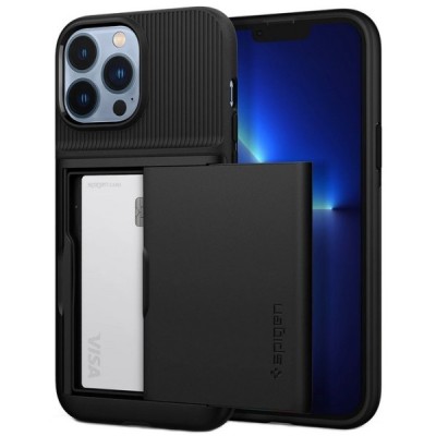 „Spigen“ Slim Armor CS Apple iPhone 13 Pro Max чёрный твердый силиконовый чехол | Vacins.lv