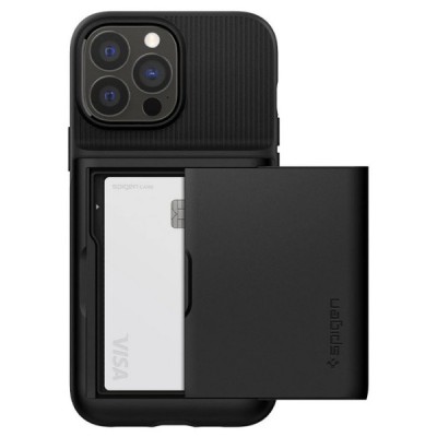 Apple iPhone 13 Pro Max „Spigen“ Slim Armor CS melns silikons apvalks | vacins.lv