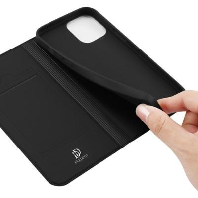 „Dux Ducis“ Skin серии Apple iPhone 13 Mini чёрный кожаный чехол-книжка | Vacins.lv