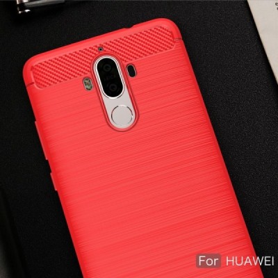 Huawei Mate 9 „Carbon“ твердый силиконовый чехол (TPU) - красный | Vacins.lv