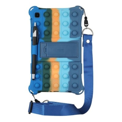 Samsung Galaxy Tab A7 Lite 8.7 2021 (T220, T225) „Popit“ Bubble Kickstand zils mīksta silikona (TPU) apvalks | Vacins.lv