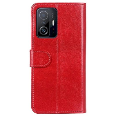 Xiaomi 11T (11T Pro) atvēramais ādas sarkans maciņš, grāmata (maks) | Vacins.lv