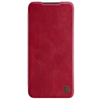 Роскошный красный кожаный чехол Nillkin Qin Series для Xiaomi Redmi 10 | Vacins.lv