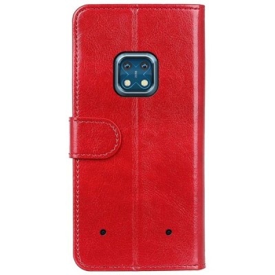 Nokia XR20 твердый открываемый красный кожаный чехол - книжка | Vacins.lv