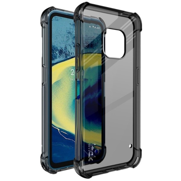 „Imak“ pastiprinātas aizsardzības cieta silikona (TPU) dzidrs apvalks - pelēks + ekrāna aizsargplēve (Nokia XR20)