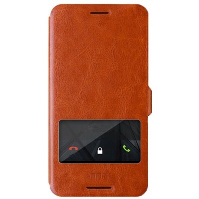 HTC Desire 816 „Mofi“ Hui sērijas brūns ādas atvērams futrālis / Vacins.lv