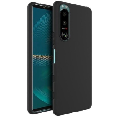 Sony Xperia 5 III „Imak“ cieta silikona (TPU) melns apvalks | vacins.lv