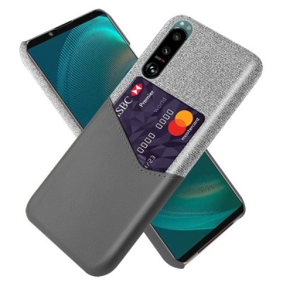 „KSQ“ Shell Sony Xperia 5 III серый кожаный чехол - задняя часть с карманом для карточек | Vacins.lv