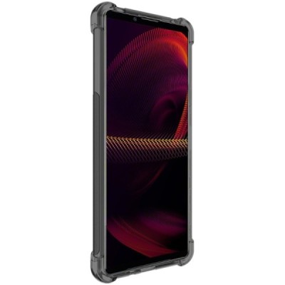 Sony Xperia 5 III Imak pastiprinātas aizsardzības pelēks cieta silikona (TPU) dzidrs vāciņš + ekrāna aizsargplēve | Vacins.lv