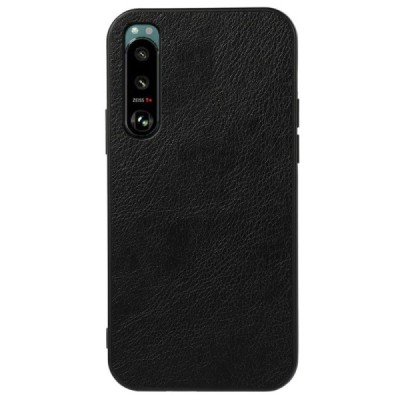 Sony Xperia 5 III „Deluxe Leather“ melns ādas apvalks | Vacins.lv