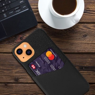 „KSQ“ Shell Apple iPhone 13 Mini чёрный кожаный чехол - задняя часть с карманом для карточек | Vacins.lv