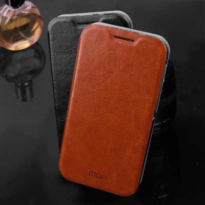 HTC Desire 310 „Mofi“ Leather sērijas brūns ādas atvērams futrālis / Vacins.lv