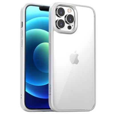 Apple iPhone 13 Pro Max „IPAKY“ Royal силиконовый прозрачный чехол с белой рамкой | Vacins.lv