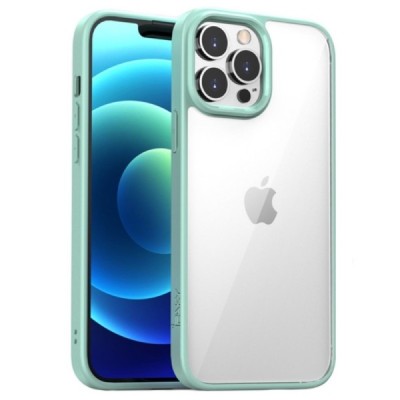 Apple iPhone 13 Pro elegants „IPAKY“ Royal dzidrs (caurspīdīgs) silikona apvalks (apmales zaļā krāsā) | Vacins.lv