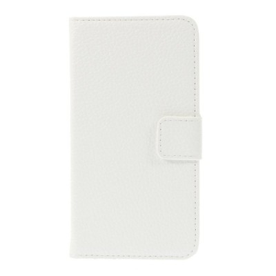 HTC Desire 310 atverčiamas baltas odinis dėklas - piniginė / Priedai.lt
