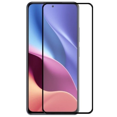 Xiaomi Poco F3 (Mi 11i) „Hat-Prince“ 9H Tempered Glass усиленная защита, чёрное защитное стекло с полным покрытием толщиной 0,26