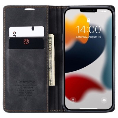 Apple iPhone 13 Pro Max CaseMe Retro открываемый, чёрного цвета, кожаный чехол – книжка | Vacins.lv
