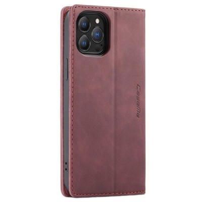 Apple iPhone 13 Pro Max CaseMe Retro открываемый, бордового цвета, кожаный чехол – книжка | Vacins.lv