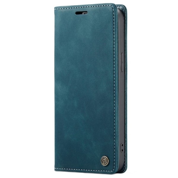 Кожиный чехол-книжка "CaseMe" Retro - зелёный (iPhone 13 Pro Max)