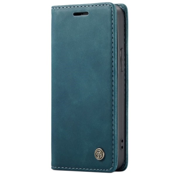 Кожиный чехол-книжка "CaseMe" Retro - зелёный (iPhone 13 Mini)