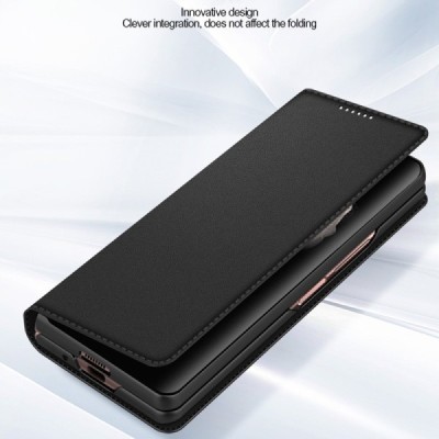 Samsung Galaxy Z Fold3 5G (F926B) „Split“ чёрный кожаный чехол-книжка | Vacins.lv