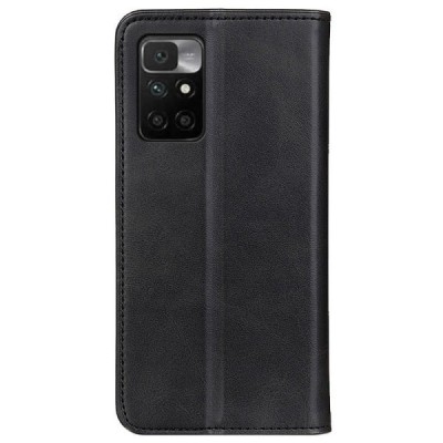 Xiaomi Redmi 10 „Split“ чёрный кожаный чехол-книжка | Vacins.lv